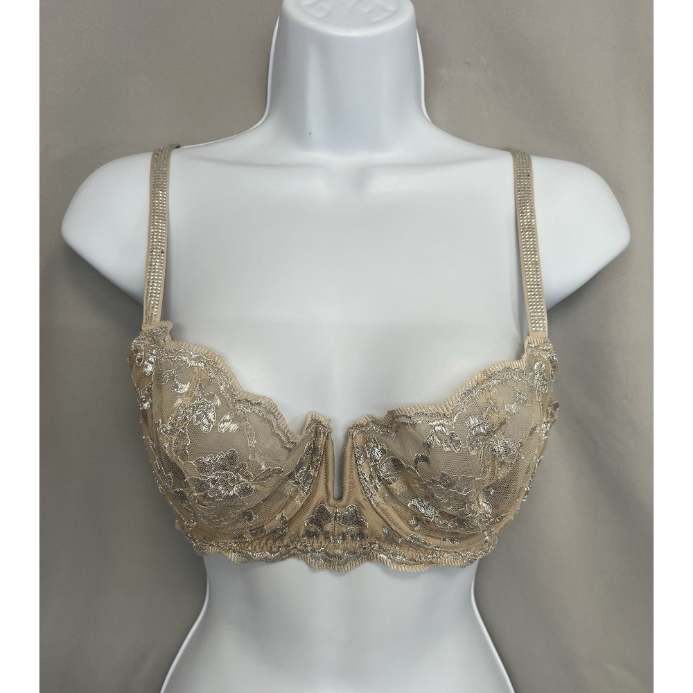 Victoria's Secret Women's Bra‎ Sz 36C Beige Silver